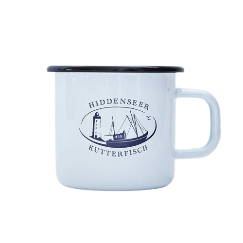 Emailletasse Hiddenseer Kutterfisch