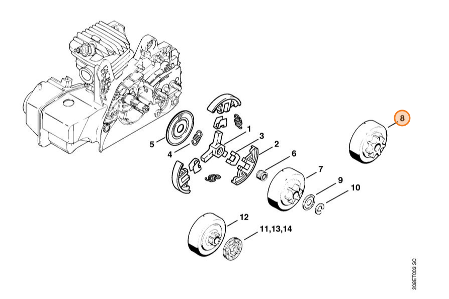 KETTENRAD 3/8  Picco 7 Zähne