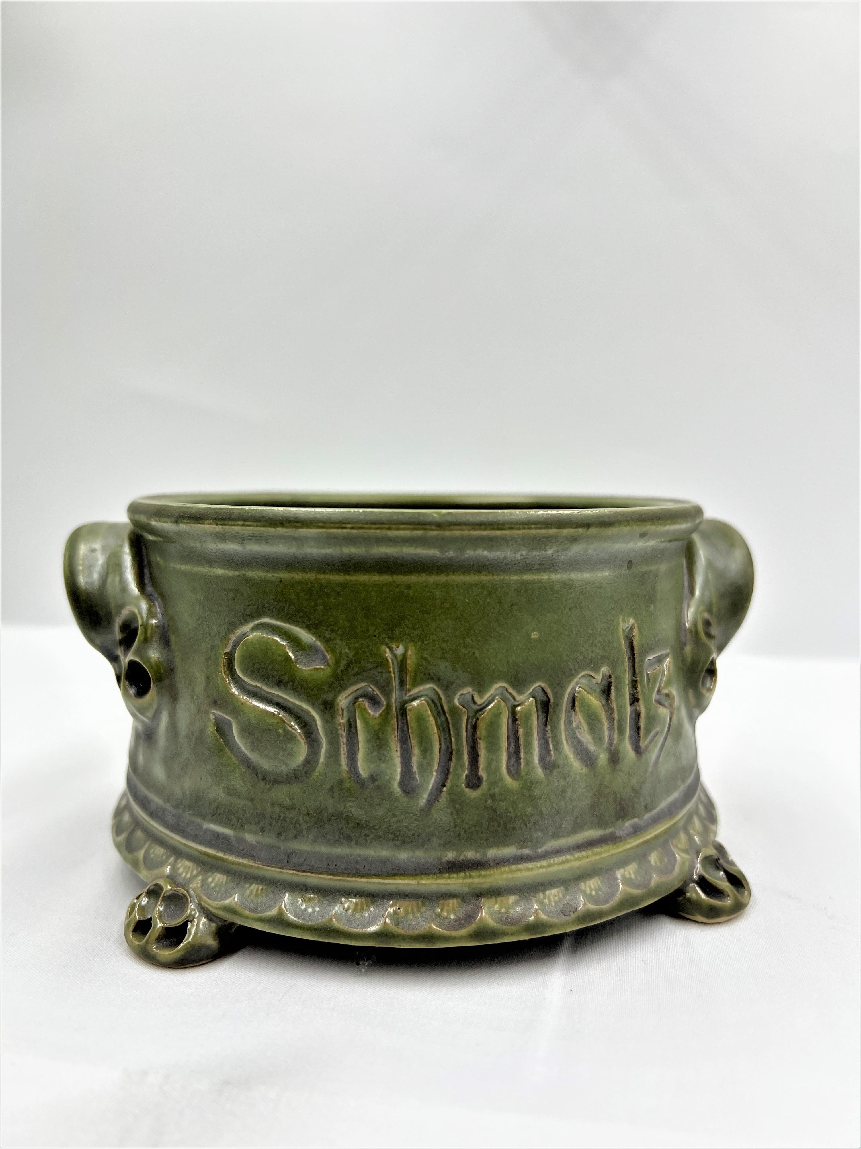 Schmalztopf Keramik waldgrün
