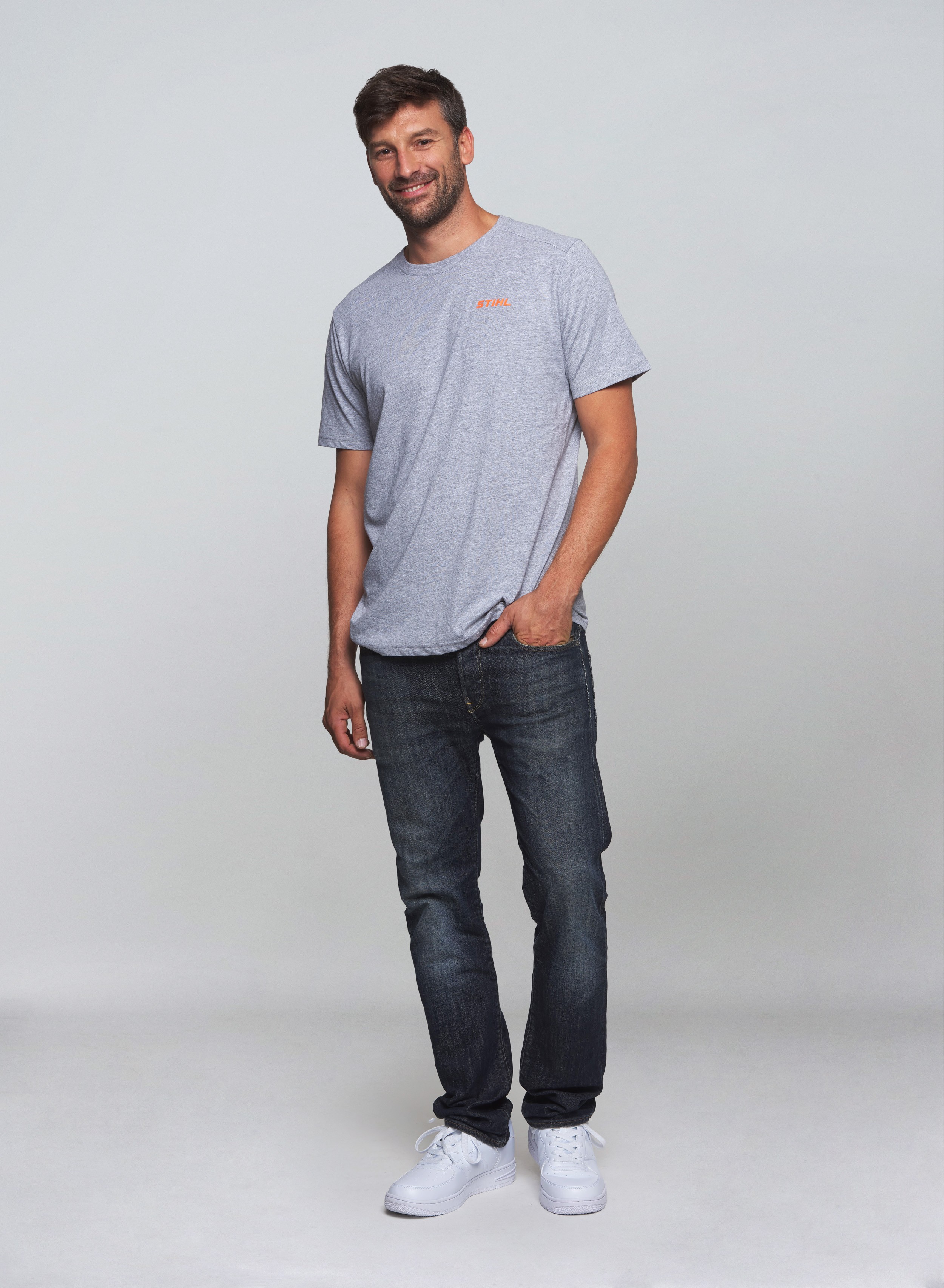 STIHL T-SHIRT LOGO-CIRCLE GRAU GR S