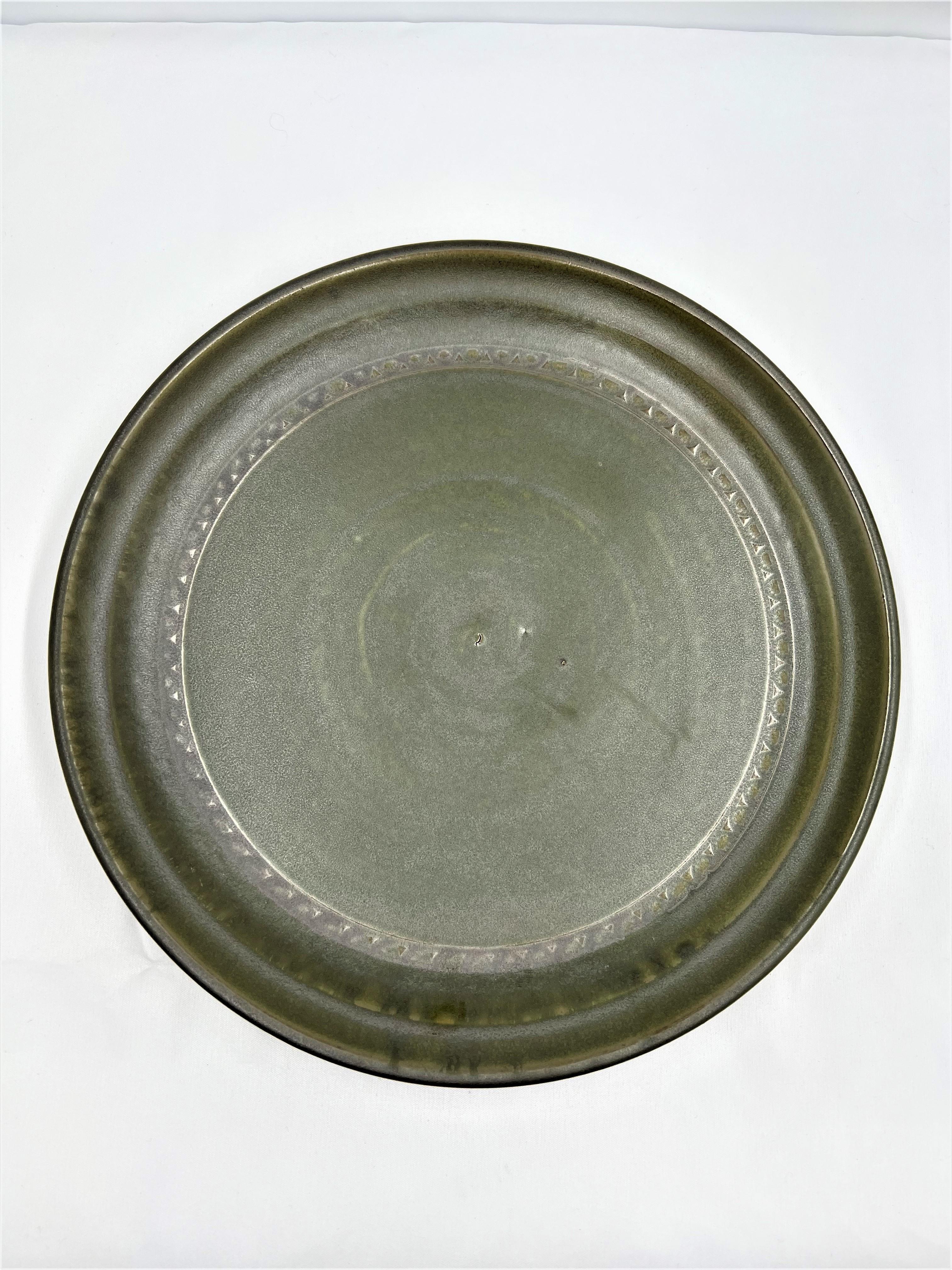 Keramikteller waldgrün