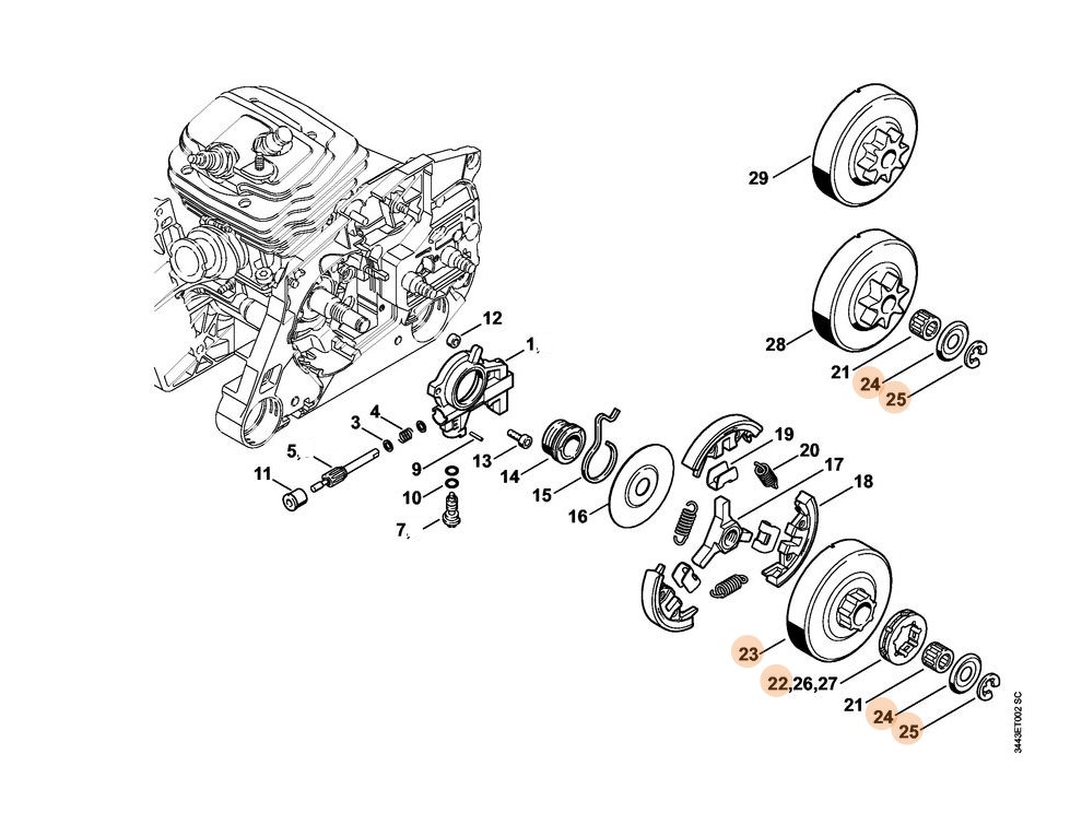 SATZ RINGKETTENRAD 3/8 7Z